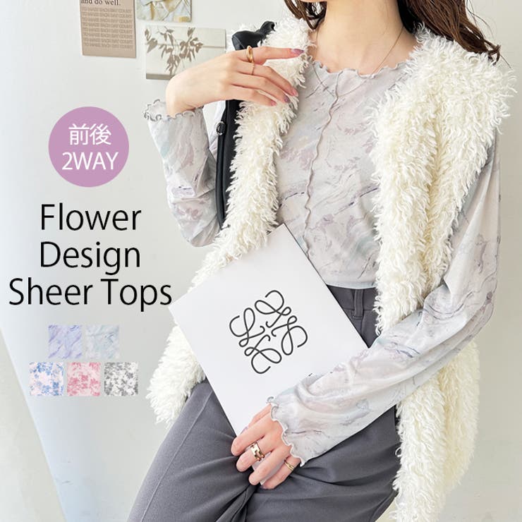 前後２ＷＡＹ花柄シアートップス | GeeRA | 詳細画像1 