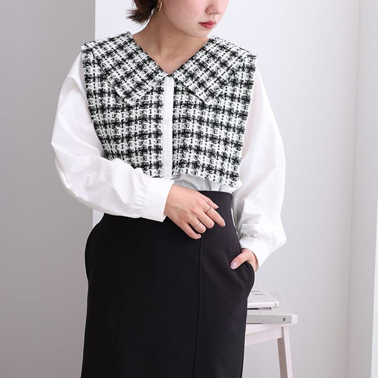 ツイード切替ブラウス | GeeRA | 詳細画像6 