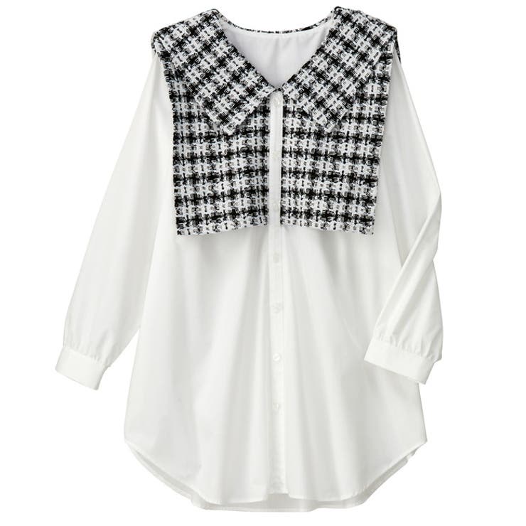 チェックガラ | ツイード切替ブラウス | GeeRA