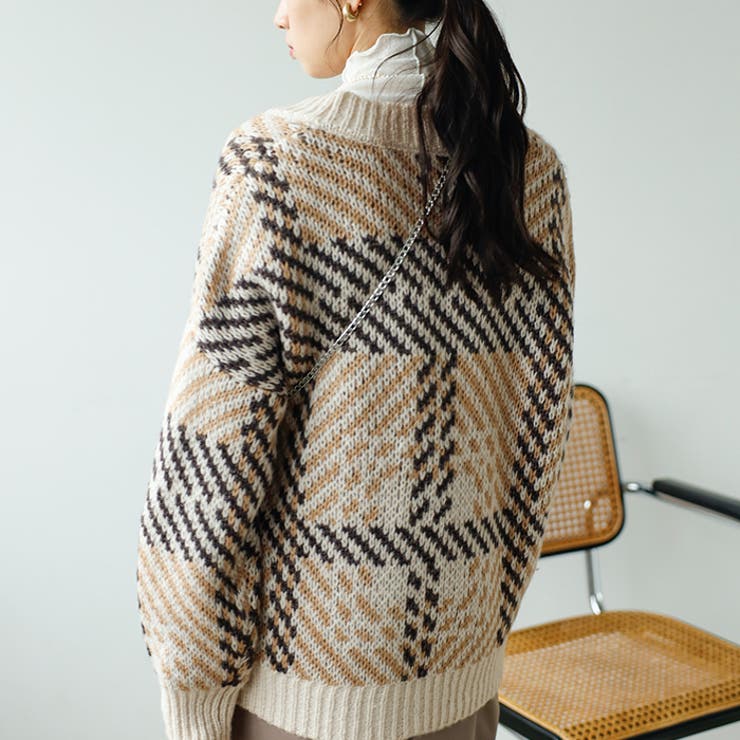 ジャカードチェックニットカーディガン | GeeRA | 詳細画像13 