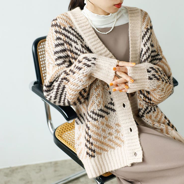 ジャカードチェックニットカーディガン | GeeRA | 詳細画像5 