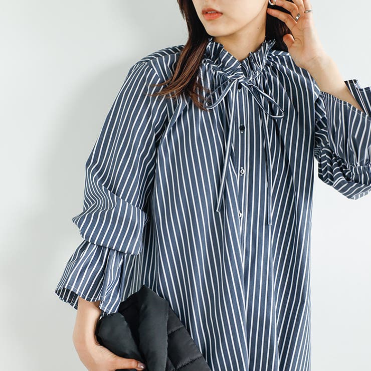 フリルハイネックキャンディスリーブブラウス | GeeRA | 詳細画像12 