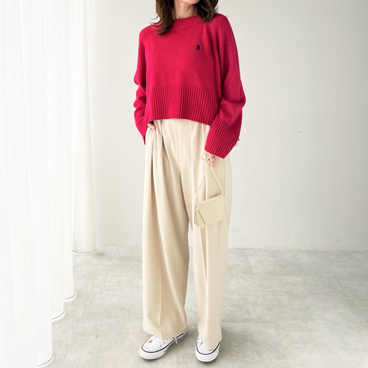 U．S． POLO ASSN．】ショート丈ニット[品番