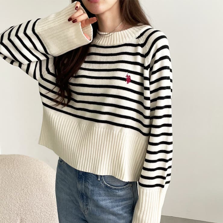 U．S． POLO ASSN．】ショート丈ニット[品番