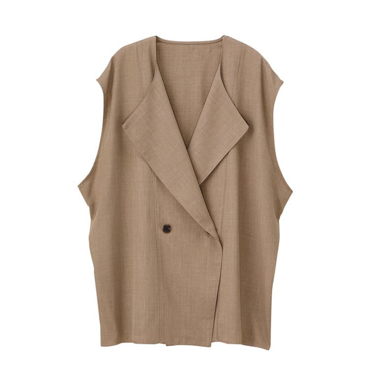 ベージュ | ダブルデザインベスト【セットアップ対応】 | GeeRA