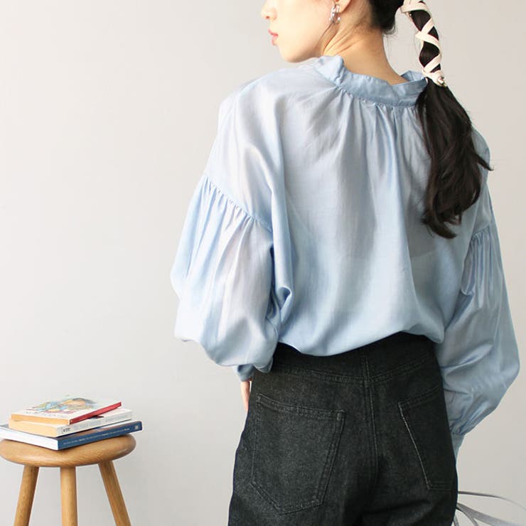 シアー素材ボリュームスリーブブラウス | GeeRA | 詳細画像12 