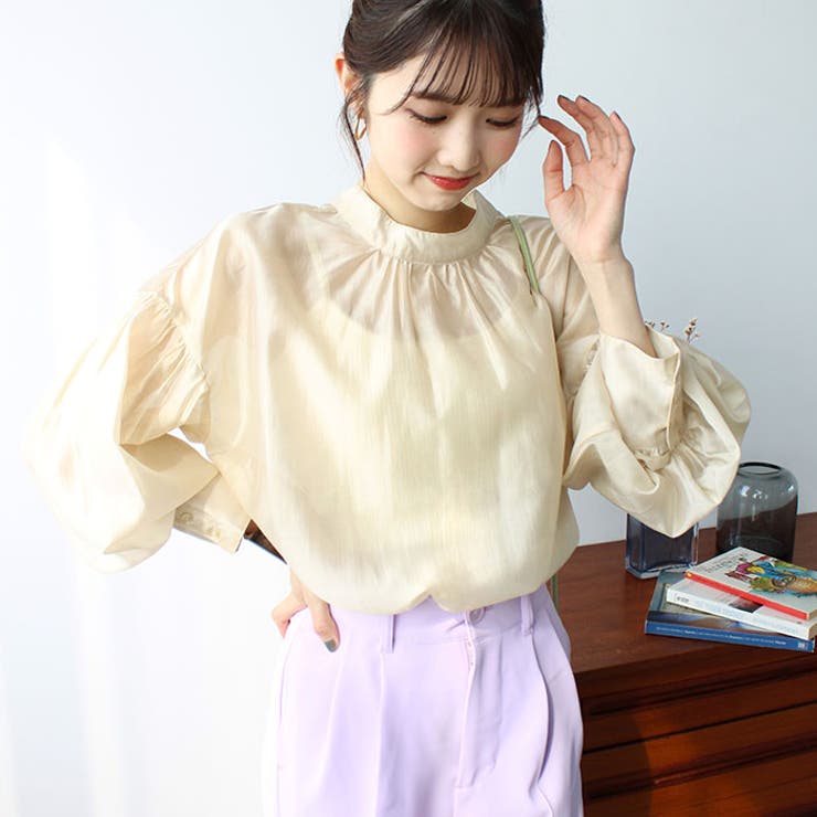 シアー素材ボリュームスリーブブラウス | GeeRA | 詳細画像2 