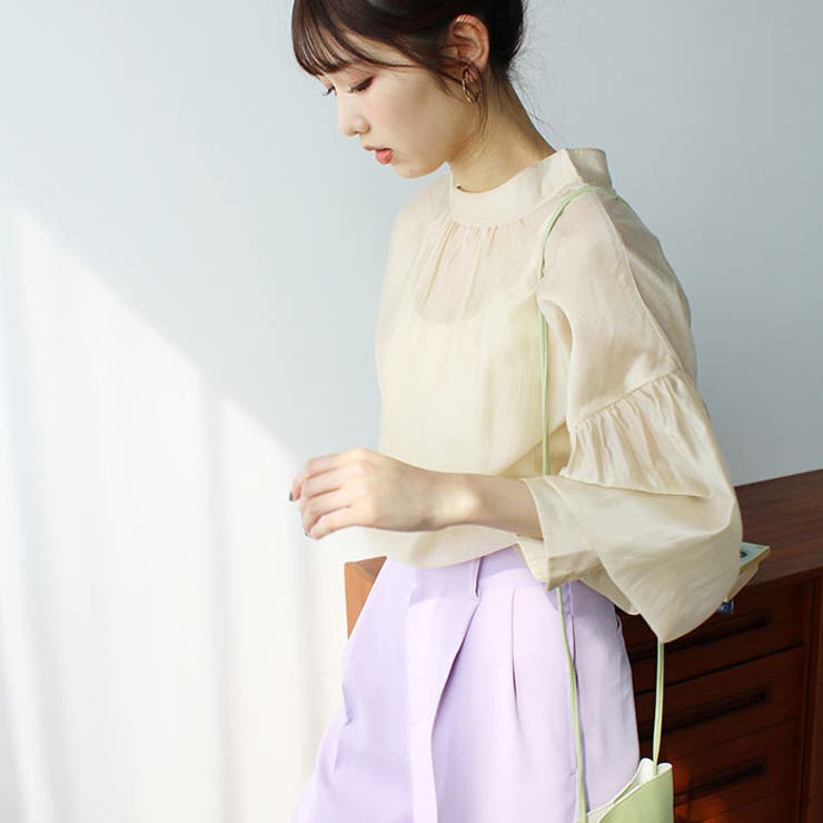 シアー素材ボリュームスリーブブラウス | GeeRA | 詳細画像3 