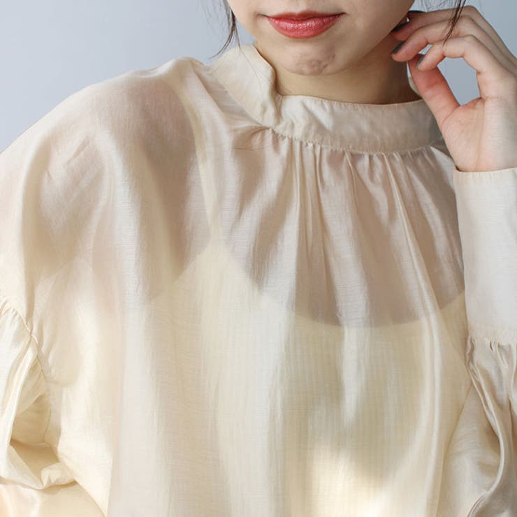 シアー素材ボリュームスリーブブラウス | GeeRA | 詳細画像8 