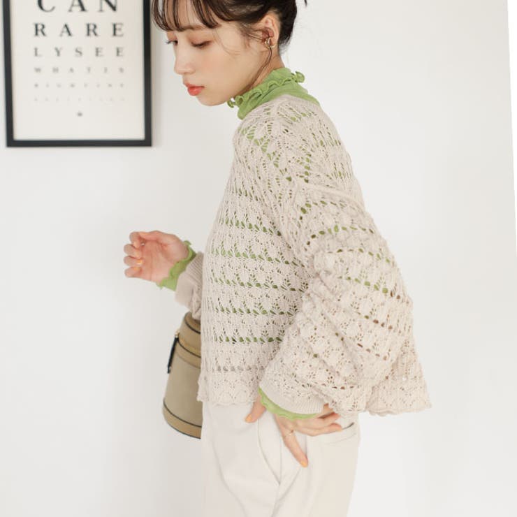 新品♥定価13200円◆かぐれ◆クロシェ2WAYカーディガン◆アイボリー 2WAYクロシェニットカーディガン[品番：GERW0009999]｜GeeRA