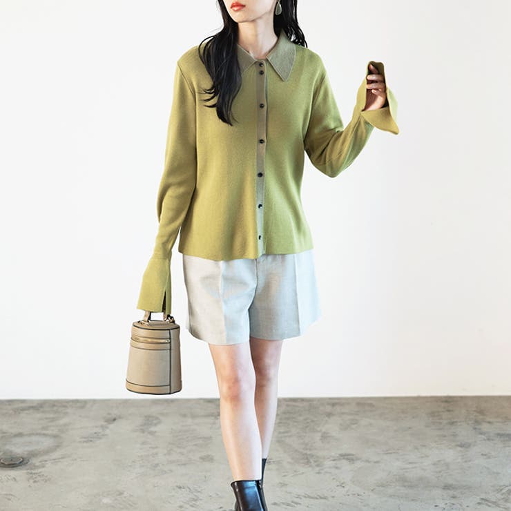 ポロ衿配色ニットカーディガン | GeeRA | 詳細画像13 