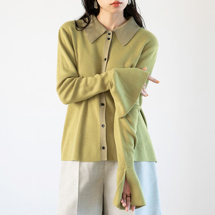 ポロ衿配色ニットカーディガン | GeeRA | 詳細画像16 