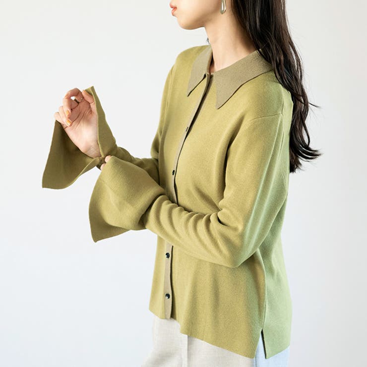 ポロ衿配色ニットカーディガン | GeeRA | 詳細画像17 