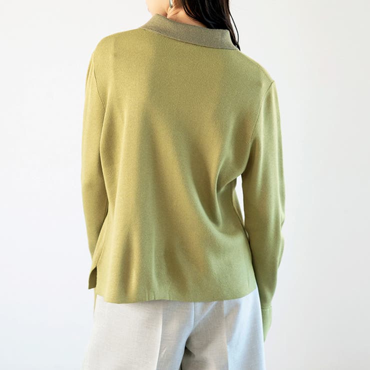 ポロ衿配色ニットカーディガン | GeeRA | 詳細画像18 