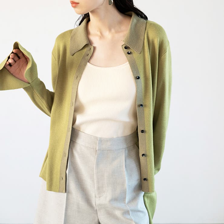 ポロ衿配色ニットカーディガン | GeeRA | 詳細画像19 