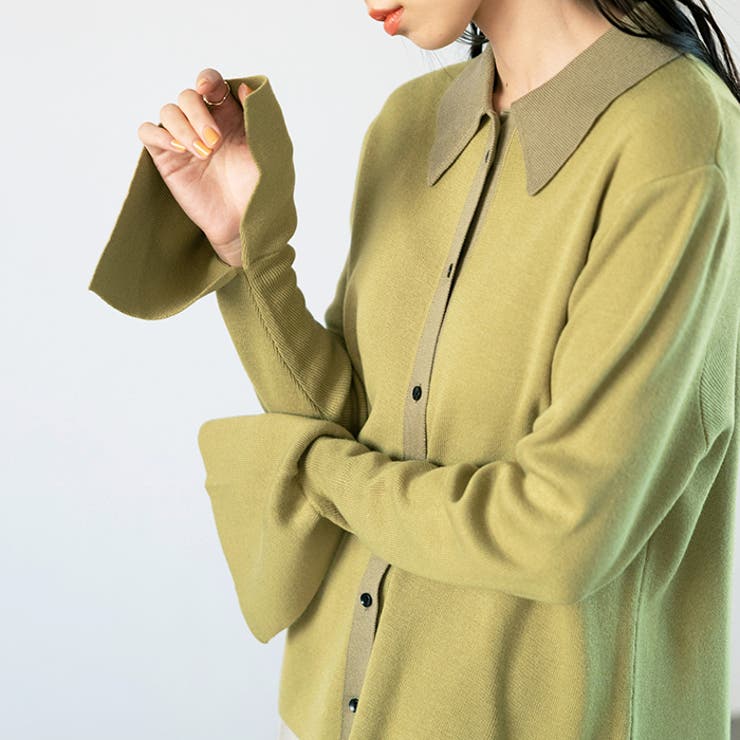 ポロ衿配色ニットカーディガン | GeeRA | 詳細画像21 