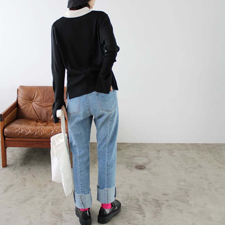 ポロ衿配色ニットカーディガン | GeeRA | 詳細画像5 