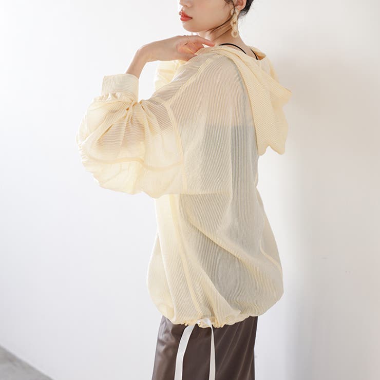 シアー素材ストライプアノラックパーカー | GeeRA | 詳細画像11 