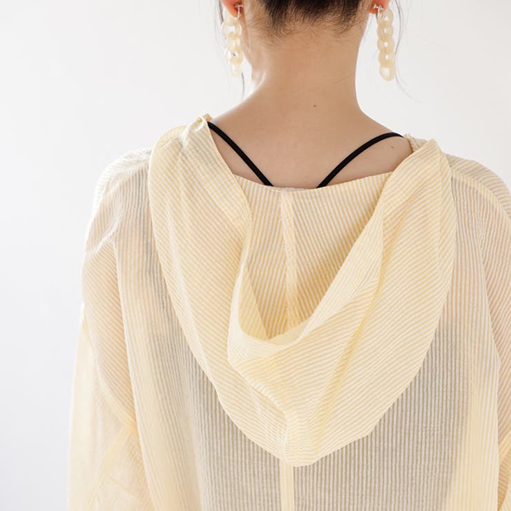 シアー素材ストライプアノラックパーカー | GeeRA | 詳細画像14 