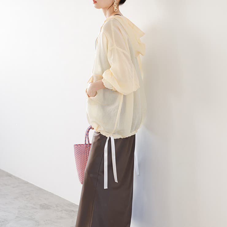 シアー素材ストライプアノラックパーカー | GeeRA | 詳細画像16 