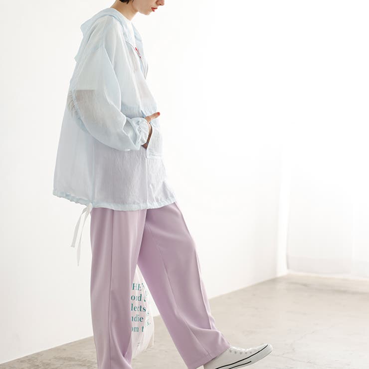 シアー素材ストライプアノラックパーカー | GeeRA | 詳細画像6 