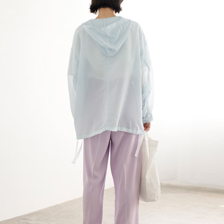 シアー素材ストライプアノラックパーカー | GeeRA | 詳細画像7 