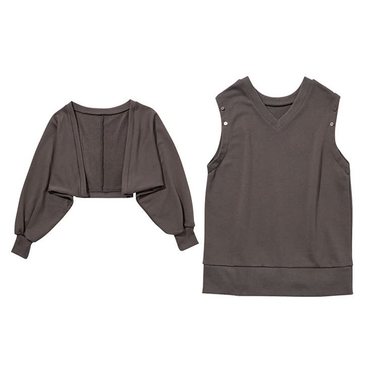 チャコール | ボレロセット着回しスウェット | GeeRA
