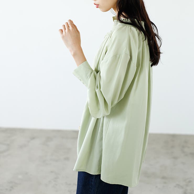 リボン付スキッパーブラウス | GeeRA | 詳細画像12 