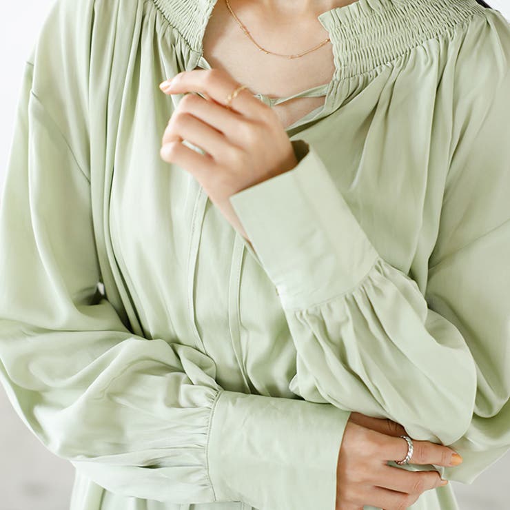 リボン付スキッパーブラウス | GeeRA | 詳細画像15 