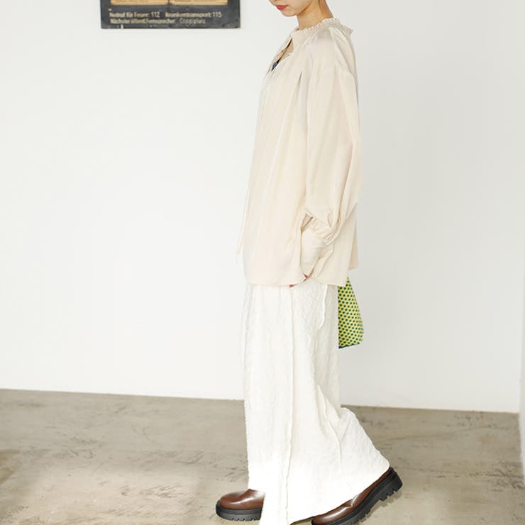 リボン付スキッパーブラウス | GeeRA | 詳細画像3 