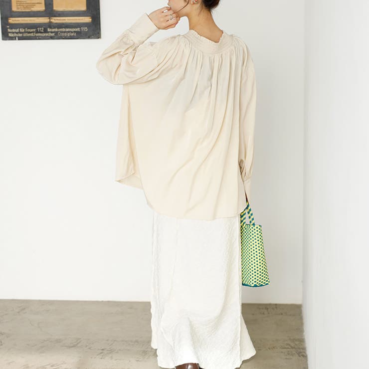 リボン付スキッパーブラウス | GeeRA | 詳細画像4 