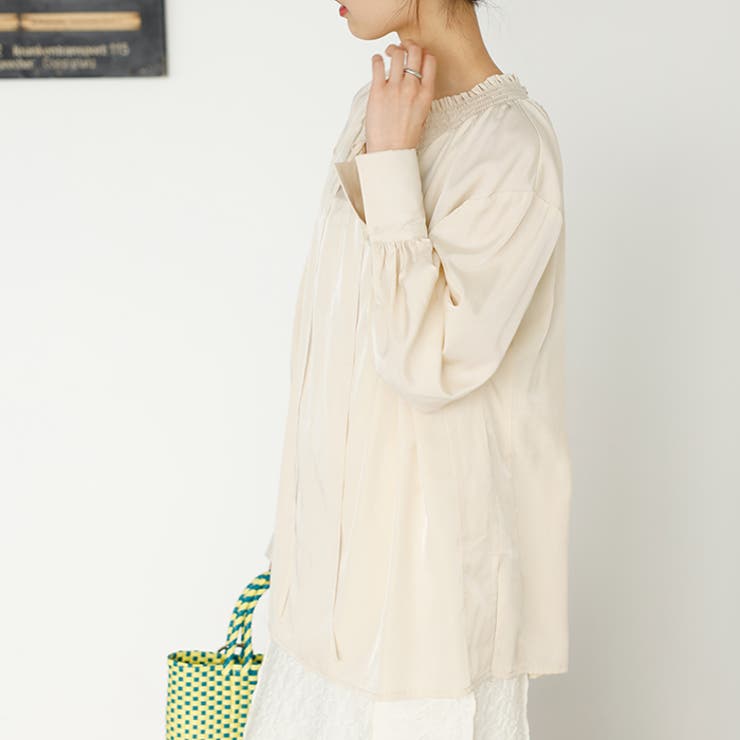 リボン付スキッパーブラウス | GeeRA | 詳細画像6 