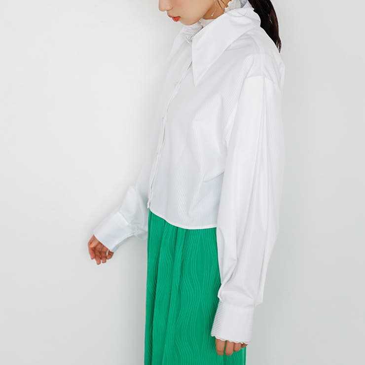 ストライプ柄衿付ショート丈シャツ | GeeRA | 詳細画像8 