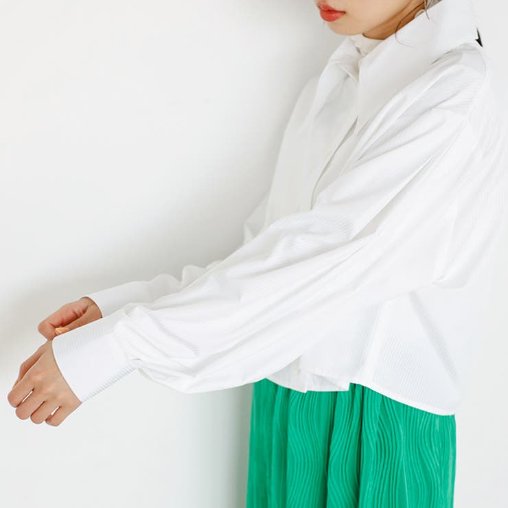 ストライプ柄衿付ショート丈シャツ | GeeRA | 詳細画像13 