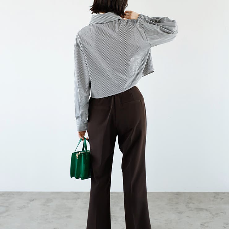 ストライプ柄衿付ショート丈シャツ | GeeRA | 詳細画像6 