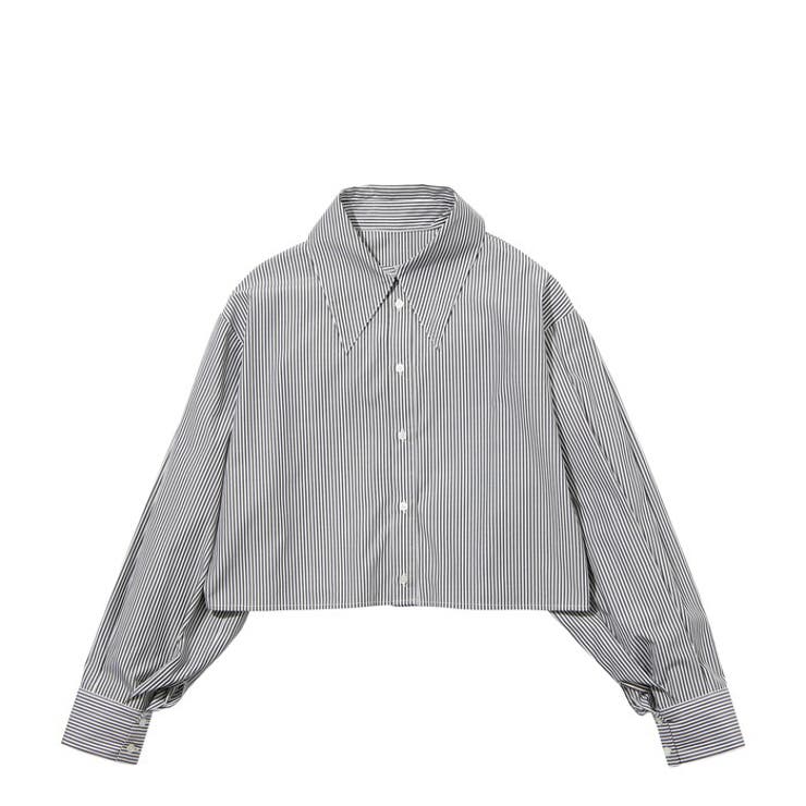 ストライプ柄衿付ショート丈シャツ | GeeRA | 詳細画像16 