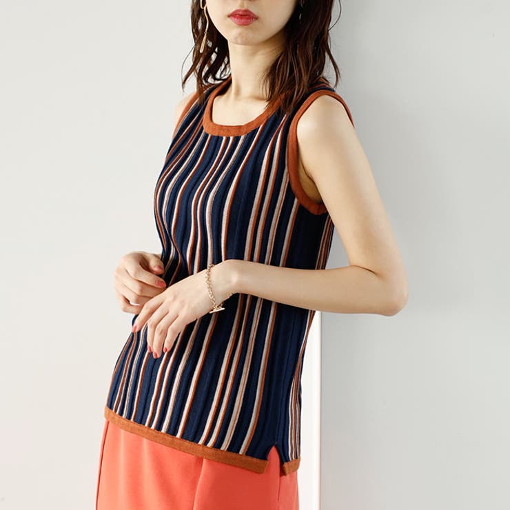 GANNI マルチカラー ストライプ タンクトップ タンクトップ T4188 | GANNI (Women)/ガニー | 三越伊勢丹