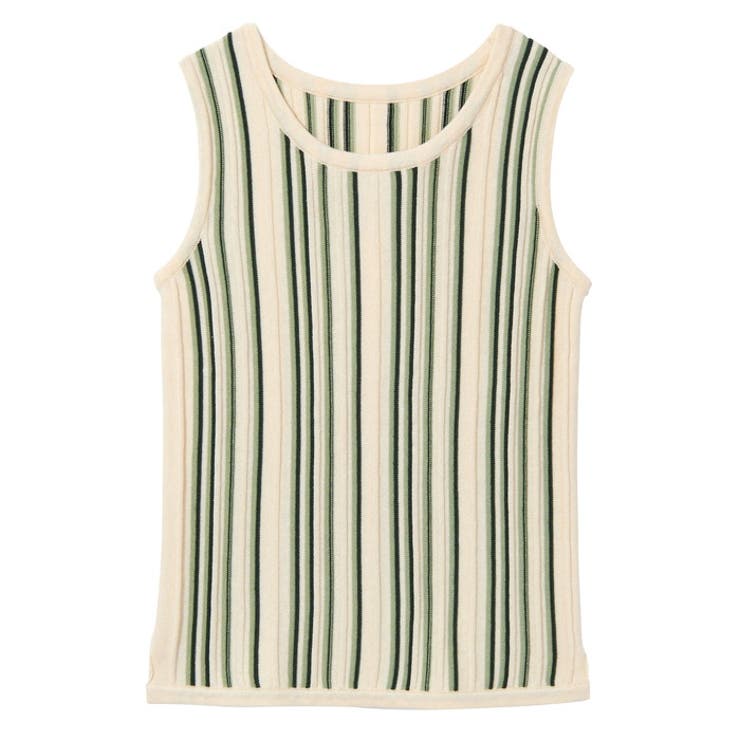 GANNI マルチカラー ストライプ タンクトップ GANNI ストライプ タンクトップ | ホワイト | FARFETCH JP