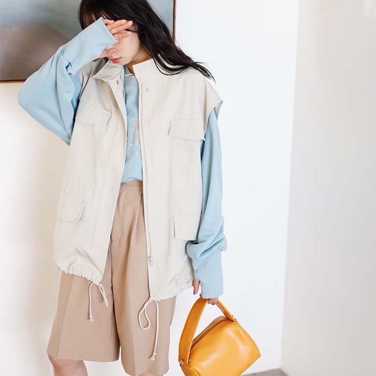 アイボリー | ミリタリーデザインベスト | GeeRA