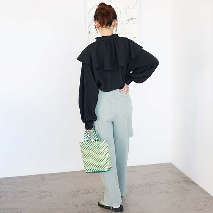 ワッシャー素材フリル衿シャツブラウス | GeeRA | 詳細画像12 