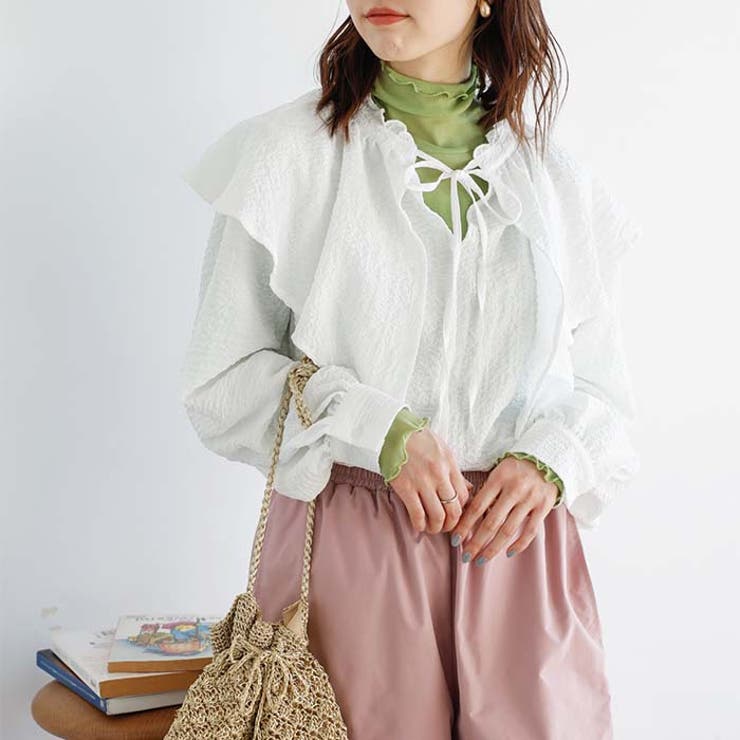 ワッシャー素材フリル衿シャツブラウス | GeeRA | 詳細画像14 