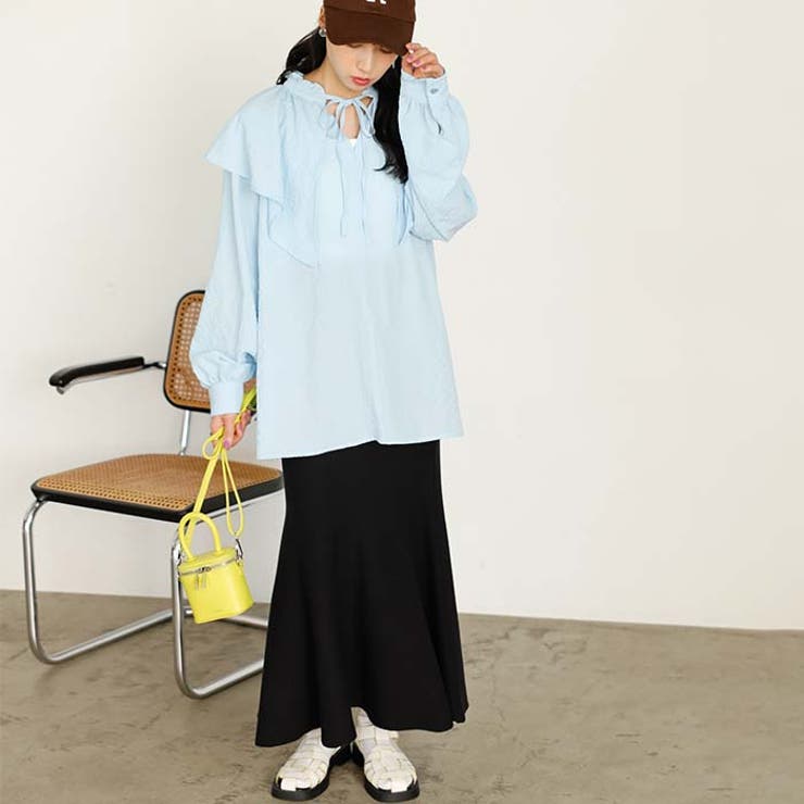 ワッシャー素材フリル衿シャツブラウス | GeeRA | 詳細画像2 