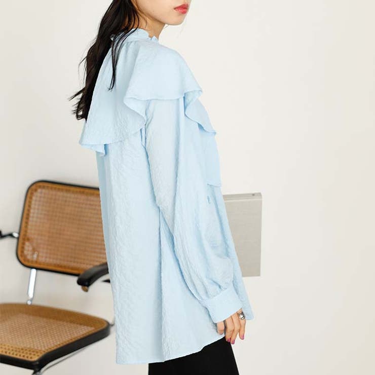 ワッシャー素材フリル衿シャツブラウス | GeeRA | 詳細画像5 