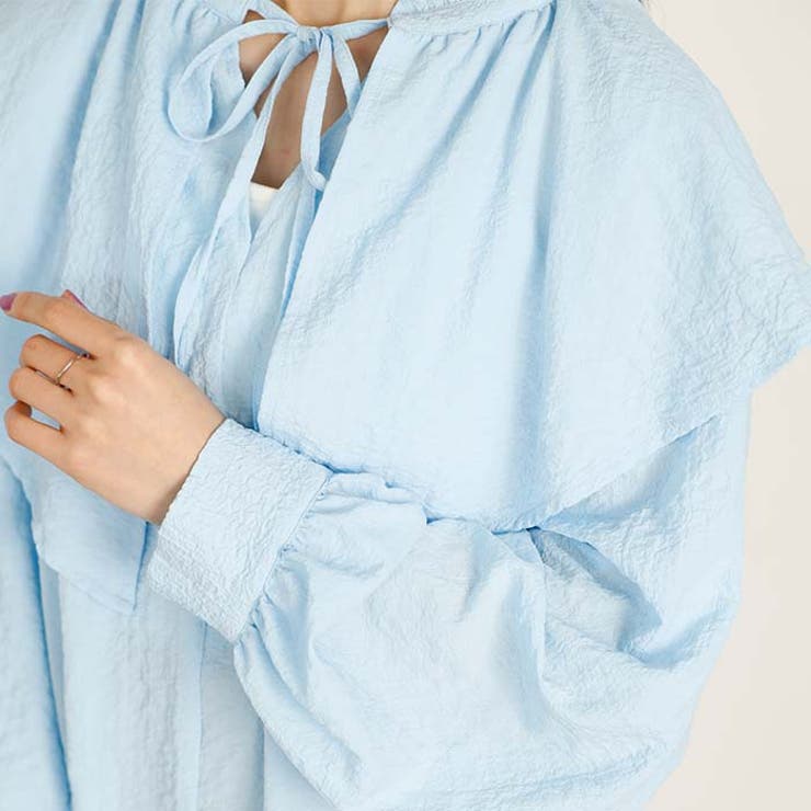 ワッシャー素材フリル衿シャツブラウス | GeeRA | 詳細画像7 