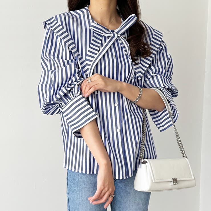 ケープ衿シャツブラウス | GeeRA | 詳細画像4 