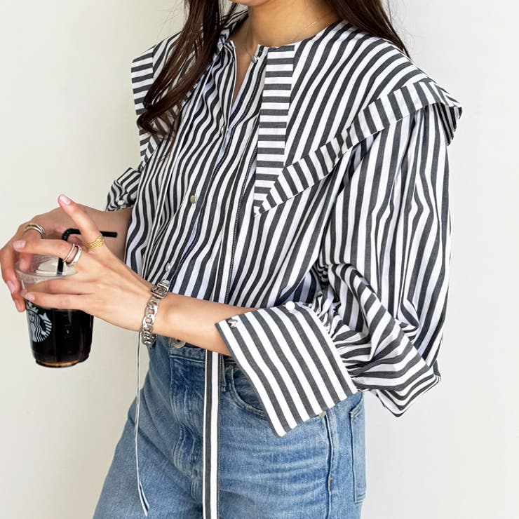 ケープ衿シャツブラウス | GeeRA | 詳細画像16 