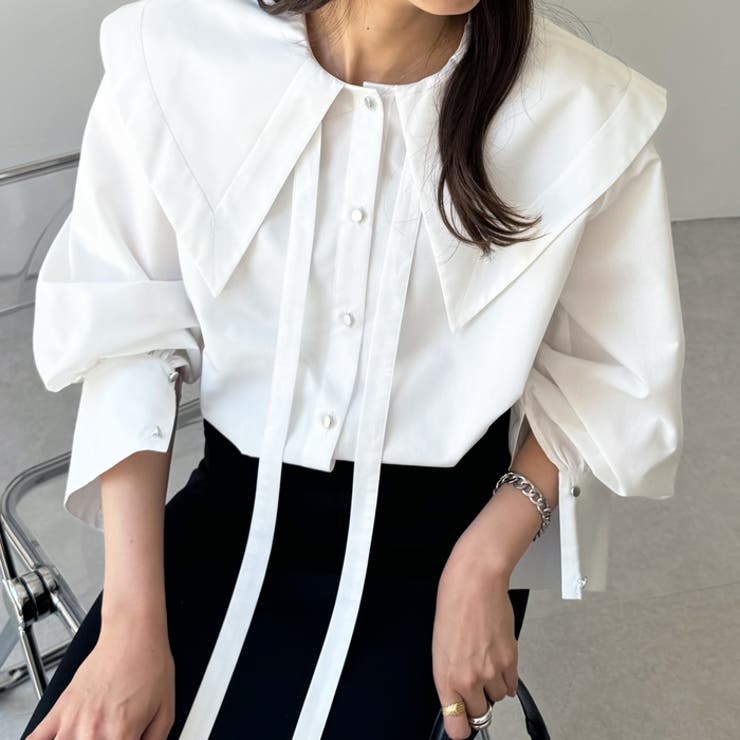 ケープ衿シャツブラウス | GeeRA | 詳細画像22 