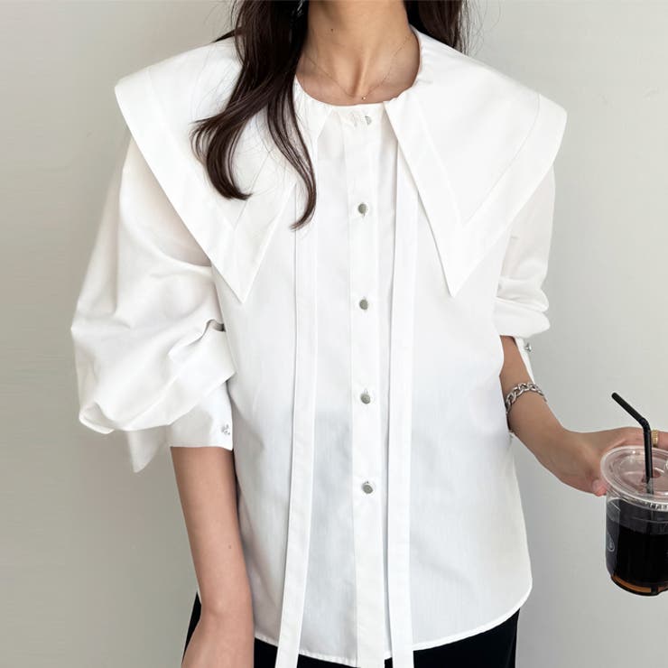 ケープ衿シャツブラウス | GeeRA | 詳細画像24 