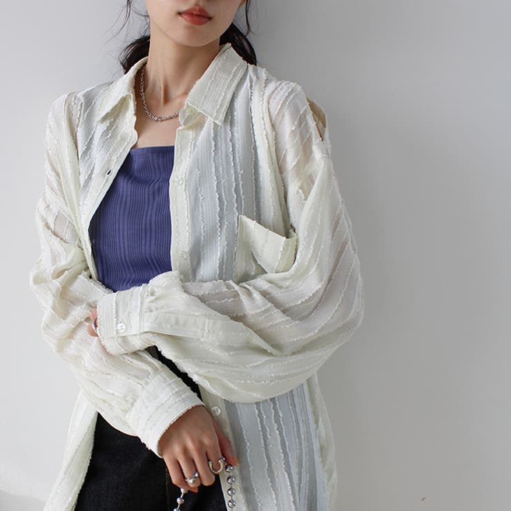 きらきらシアーストライプジャカードシャツ | GeeRA | 詳細画像15 