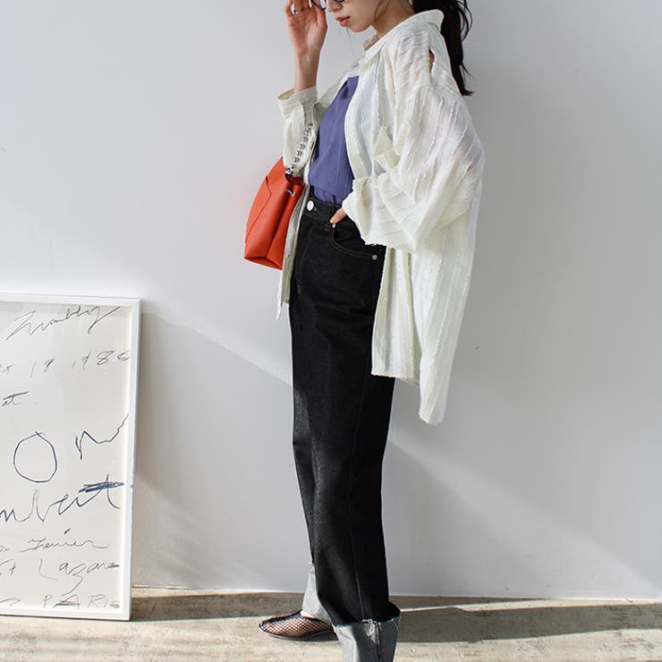 きらきらシアーストライプジャカードシャツ | GeeRA | 詳細画像19 